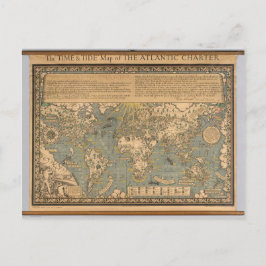 Postal El mapa del "tiempo y marea" de la Carta Atlántica
