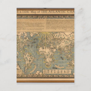 Postal El mapa del "tiempo y marea" de la Carta del Atlán