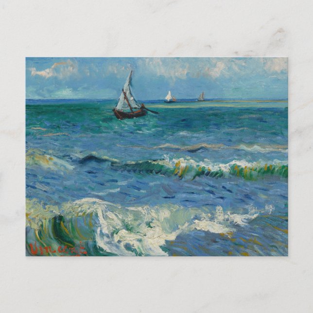 Postal El mar en Les Saintes Maries de la Mer | Van Gogh (Anverso)