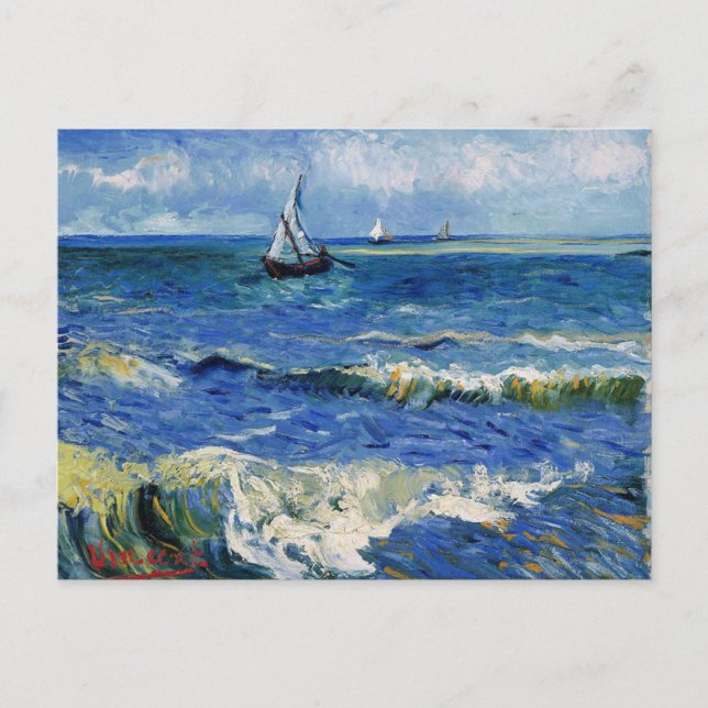 Postal El Mar en Saintes Maries de la Mer, Van Gogh Post (Anverso)