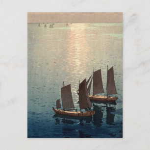 Postal El mar resplandeciente de Hiroshi Yoshida