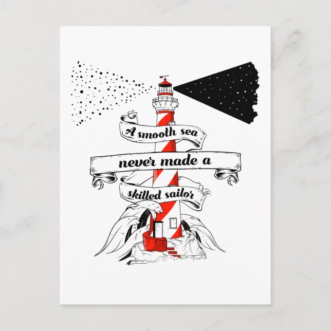 Postal El mar suave nunca hizo un faro marino muerto (Anverso)