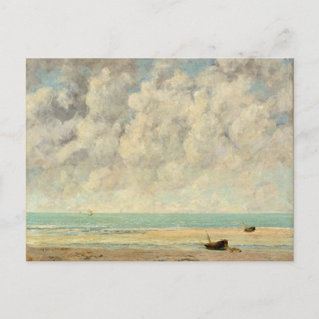 Postal El mar tranquilo por Courbet (Anverso)