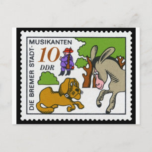 Postal El maravilloso músico de Bremen 10 DDR 1971