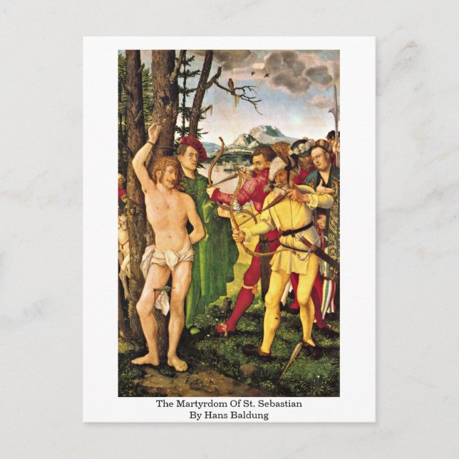 Postal El Martirio De San Sebastián Por Hans Baldung (Anverso)