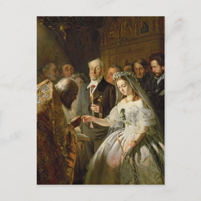 Postal El matrimonio arreglado, 1862 (Anverso)