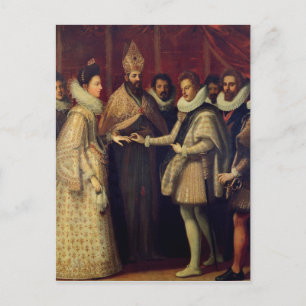 Postal El matrimonio de Catherine de Medici