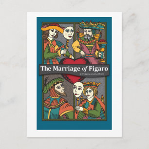 Postal El matrimonio del Figaro, la ópera