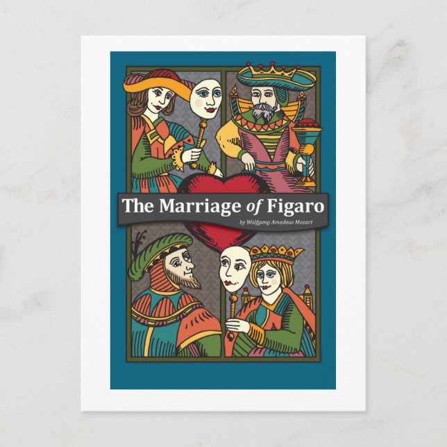 Postal El matrimonio del Figaro, la ópera (Anverso)