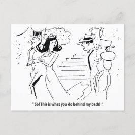 Postal El Matrimonio Detrás De Su Espalda, Humorístico