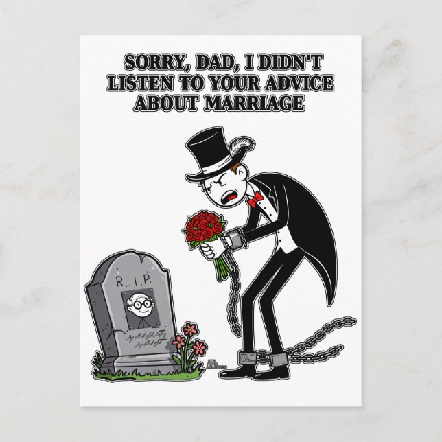 Postal el matrimonio es estúpido juntos (Anverso)