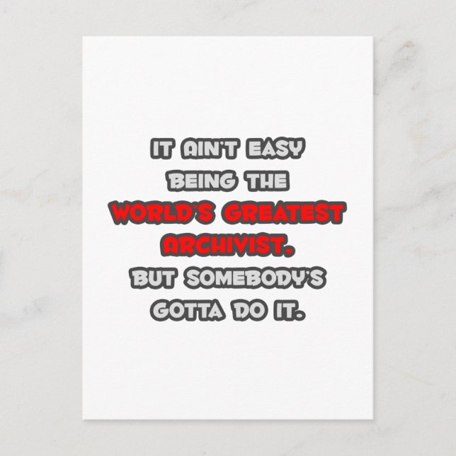 Postal El mayor Chiste archivista del mundo (Anverso)