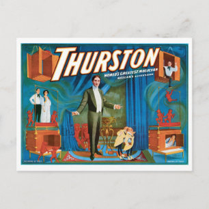 Postal El mayor mago del mundo de Thurston ~ El acto vint