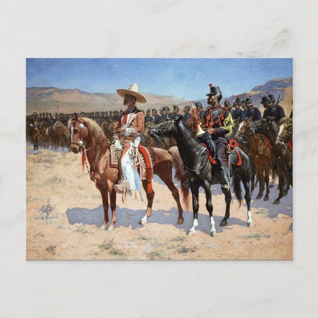 Postal El mayor mexicano de Frederic Remington (1889) (Anverso)