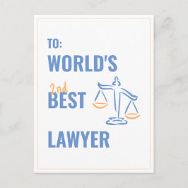 Postal El mejor abogado del mundo. Idea de regalo de cole