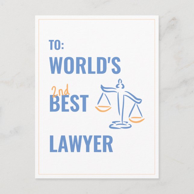 Postal El mejor abogado del mundo. Idea de regalo de cole (Anverso)