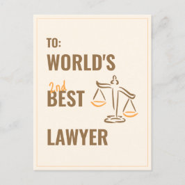 Postal El mejor abogado del mundo. Idea de regalo de cole