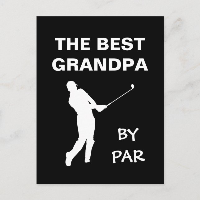 Postal El Mejor Abuelo De Par Golf Abuelo Golfer Pun (Anverso)