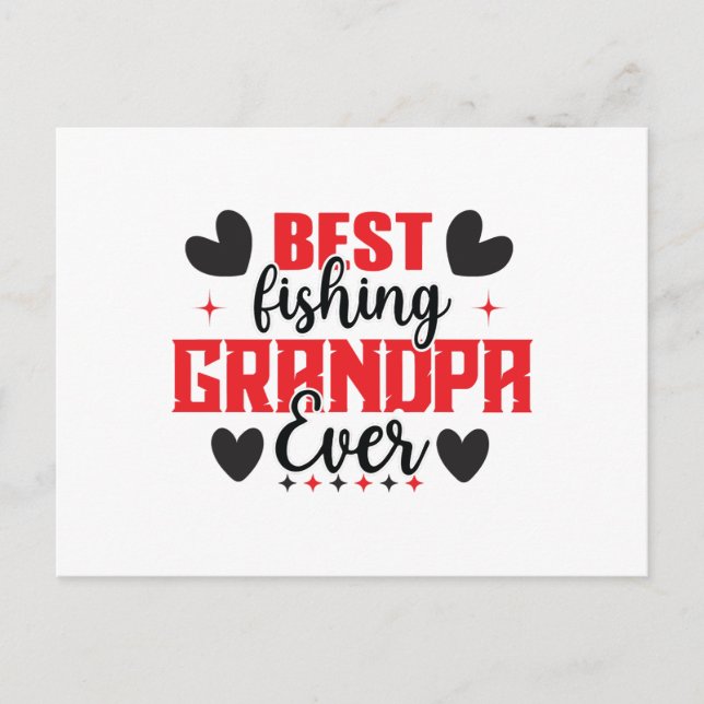 Postal El mejor abuelo de pesca del día del padre (Anverso)