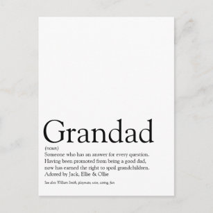 Postal El mejor abuelo del mundo, el abuelo, la definició