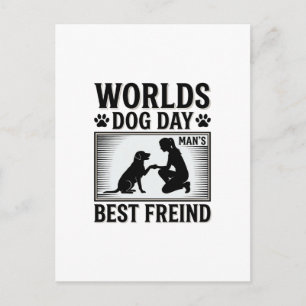 Postal El Mejor Amigo del Hombre Día del Perro Vintage
