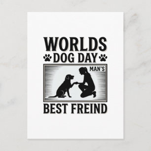 Postal El Mejor Amigo del Hombre en un Día de Perros Vint