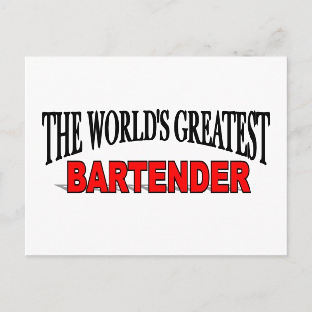 Postal El mejor barman del mundo (Anverso)