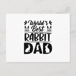 Postal El mejor conejo del mundo, papá-hija-mamá-graciosa
