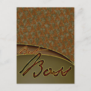 Postal El mejor diseño marrón dorado