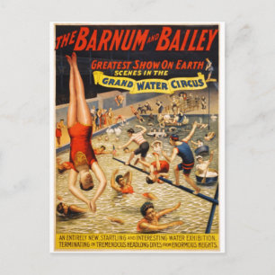 Postal El mejor espectáculo de Barnum y Bailey en la Tier