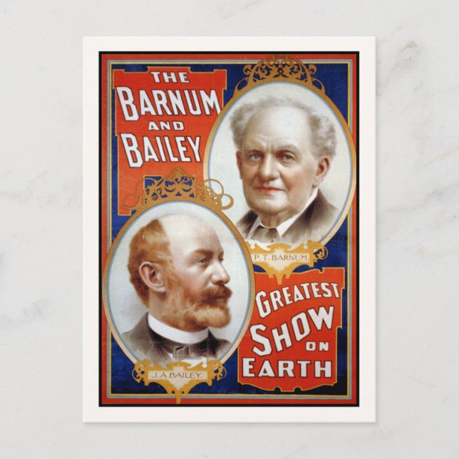 Postal El mejor espectáculo de Barnum y Bailey en la Tier (Anverso)