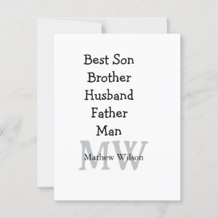 Postal El mejor hombre hijo marido papá cita el texto del