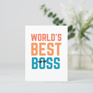 Postal El Mejor Jefe del Mundo, regalo divertido de ofici