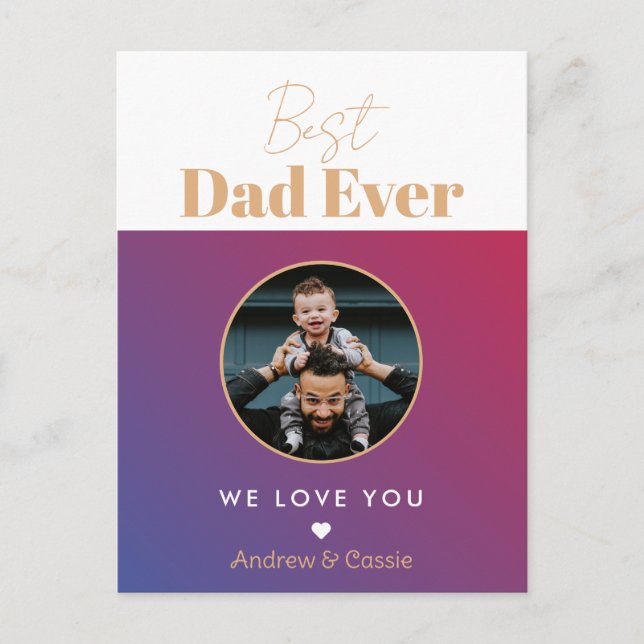 Postal El mejor padre de la historia (Anverso)