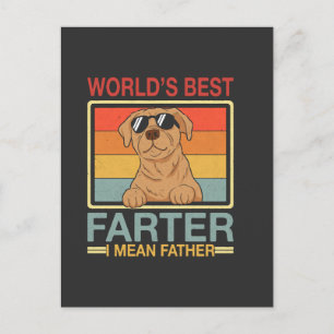 Postal El mejor padre flatulento, quiero decir padre, div