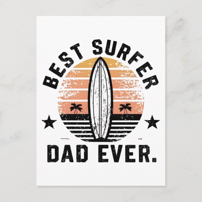 Postal El mejor padre surfista (Anverso)