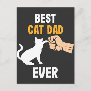 Postal El mejor papá del gato alguna vez padre gatito pad