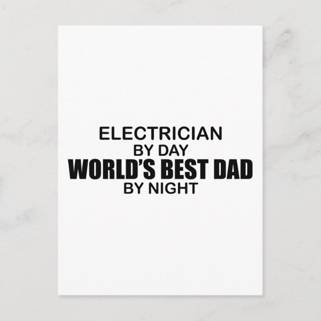 Postal El mejor papá del mundo - Electricista (Anverso)