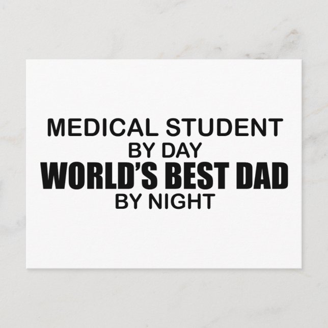 Postal El mejor papá del mundo - Estudiante de Medicina (Anverso)