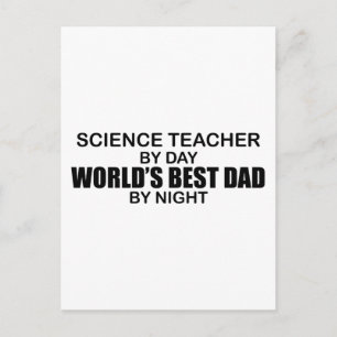 Postal El mejor papá del mundo - profesor de ciencias