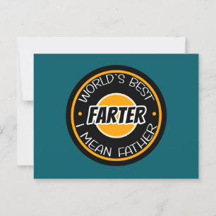 Postal El Mejor Pedorro del Mundo Quiero Decir Padre