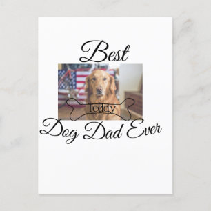 Postal El mejor perro papá jamás añada el nombre del masc