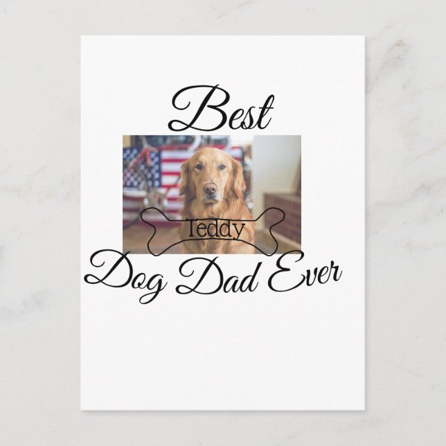 Postal El mejor perro papá jamás añada el nombre del masc (Anverso)