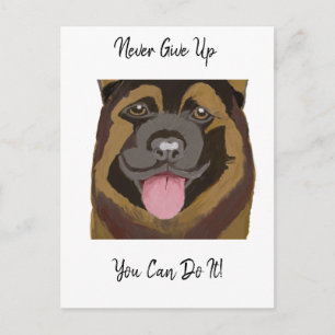 Postal El mejor perro pastor alemán nunca se rinde