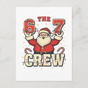 Postal El meme divertido de Santa de la tripulación 6 7 e