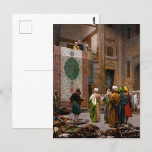 Postal El mercader de alfombras   Jean-Léon Gérôme  
