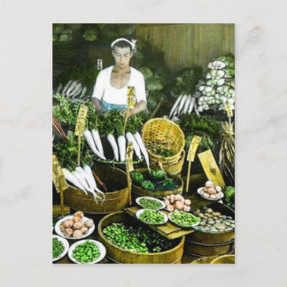 Postal El mercado de agricultores japoneses cae cosecha c