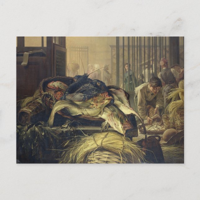 Postal El mercado de la pesca (Anverso)