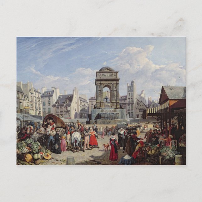 Postal El mercado y fuente de los inocentes (Anverso)