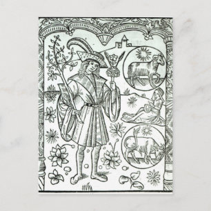 Postal El mes de abril con signos astrológicos de sol